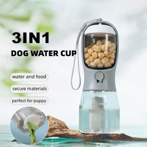 3-in-1 Portable Pet Water Bottle & Feeder