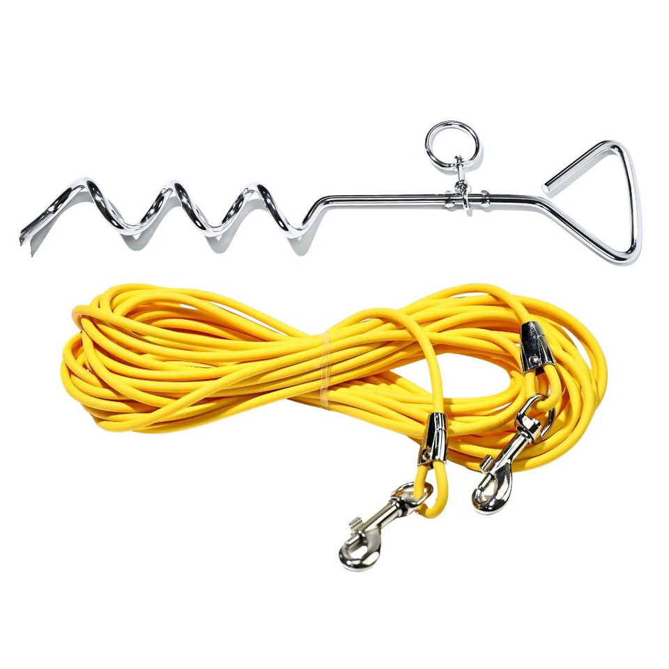 30FT Ground Stake Dog Tie-Out Leash