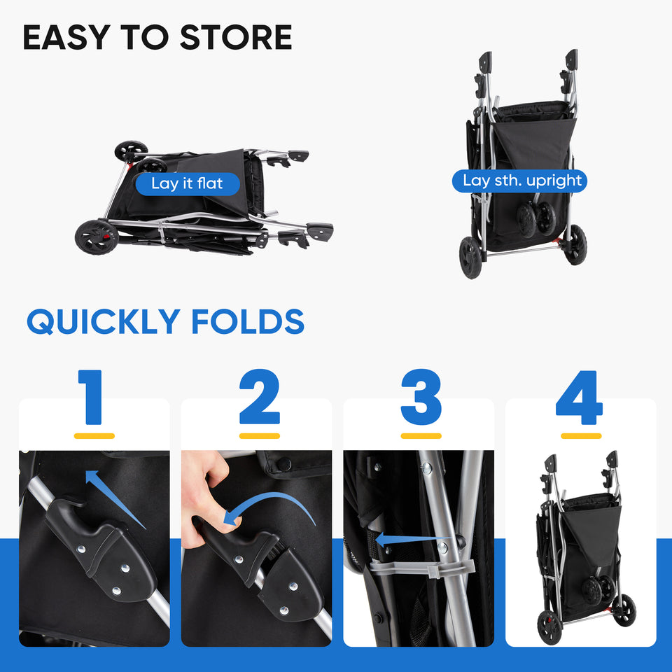 Foldable Pet Stroller for Small & Medium Pets