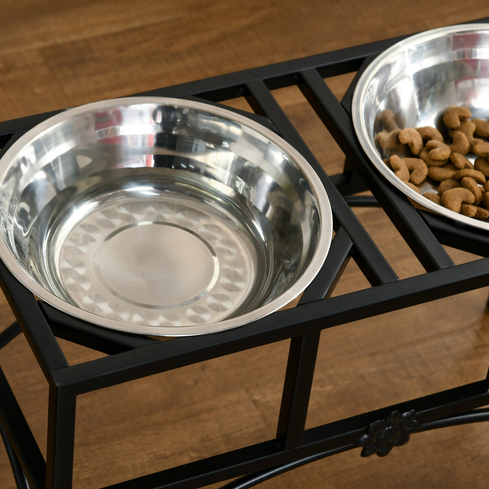 Elevated Dog Feeder with Stainless Steel Bowls