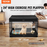 Foldable 4-Panel Dog Playpen with Cover