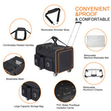 2-in-1 Rolling Double Cat Carrier with Wheels