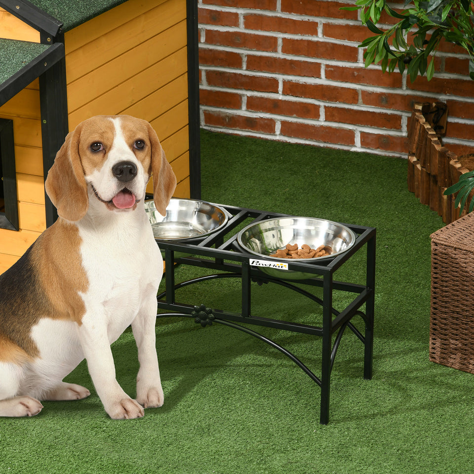 Elevated Dog Feeder with Stainless Steel Bowls