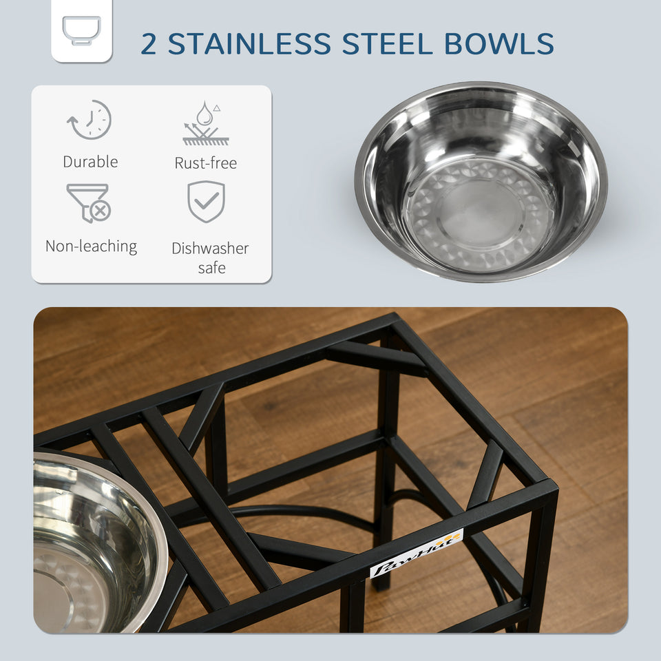 Elevated Dog Feeder with Stainless Steel Bowls