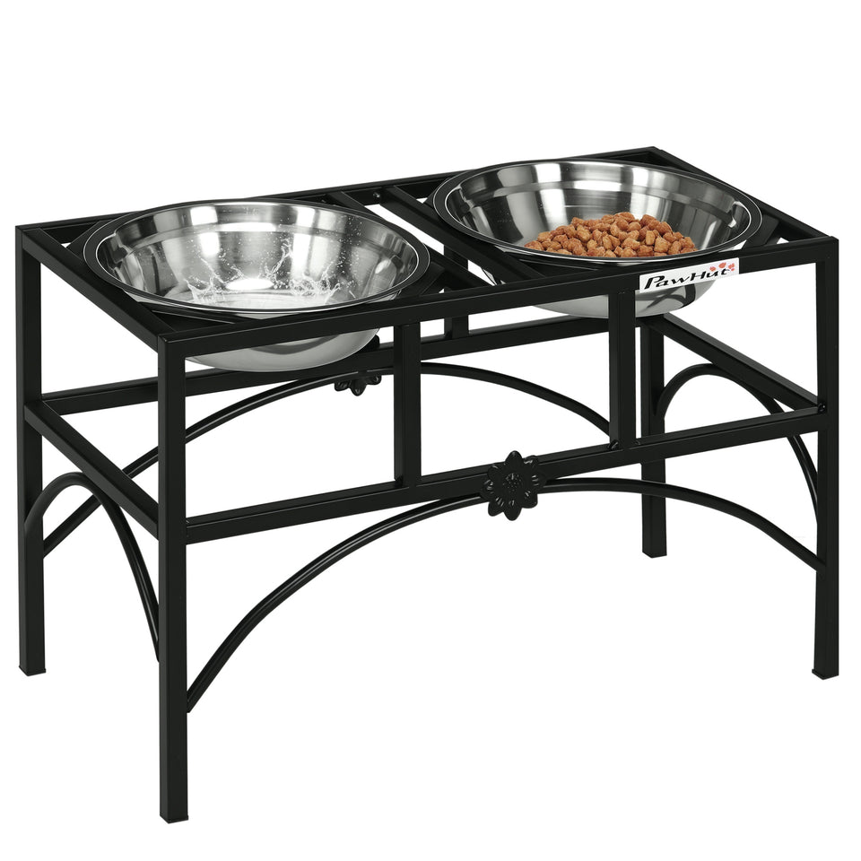 Elevated Dog Feeder with Stainless Steel Bowls