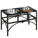 Elevated Dog Feeder with Stainless Steel Bowls
