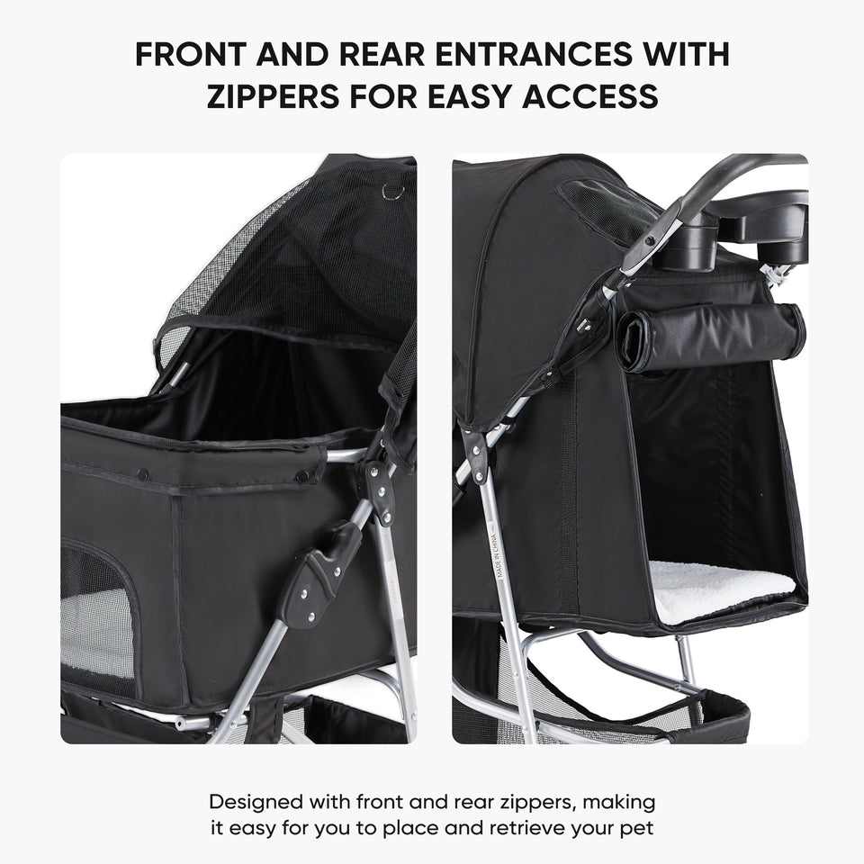 Foldable Pet Stroller for Small & Medium Pets