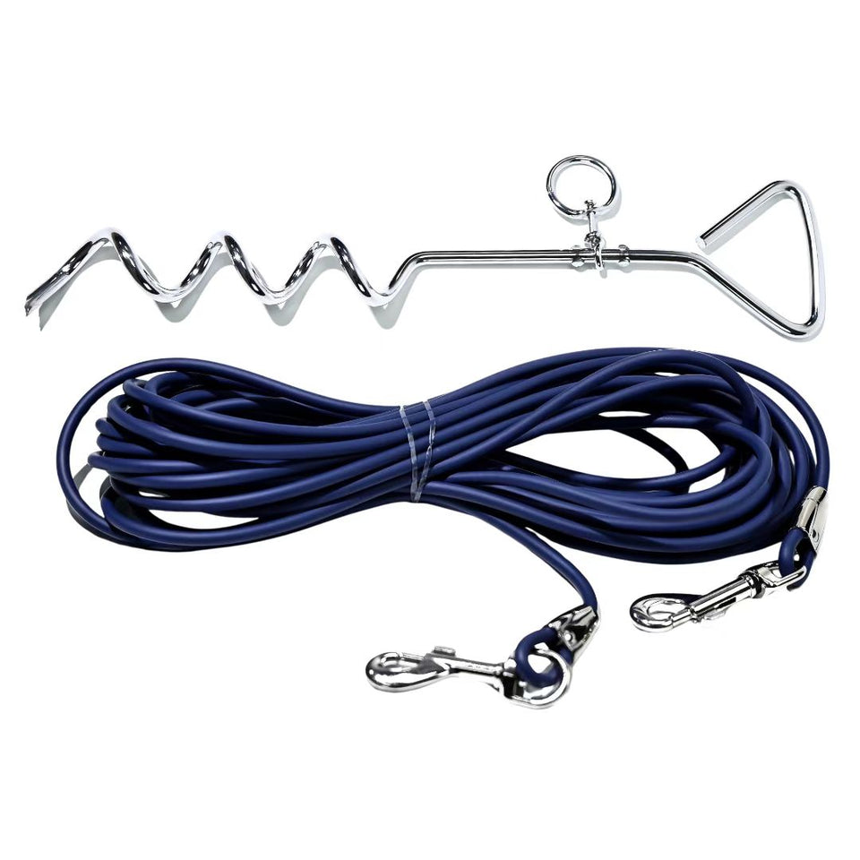 30FT Ground Stake Dog Tie-Out Leash