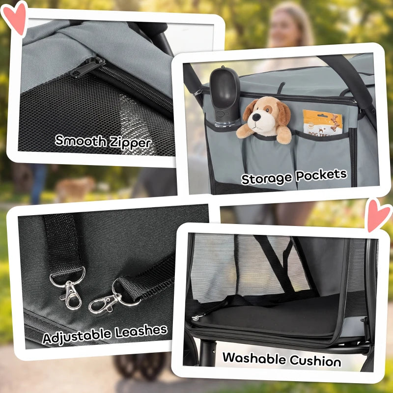 Folding Pet Stroller for Medium Dogs