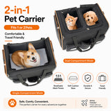 2-in-1 Rolling Double Cat Carrier with Wheels