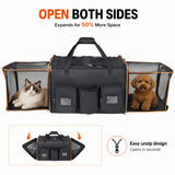 2-in-1 Rolling Double Cat Carrier with Wheels
