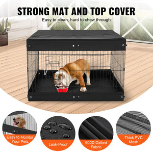 Foldable 4-Panel Dog Playpen with Cover