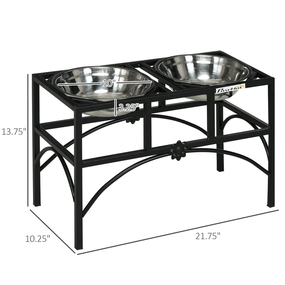 Elevated Dog Feeder with Stainless Steel Bowls