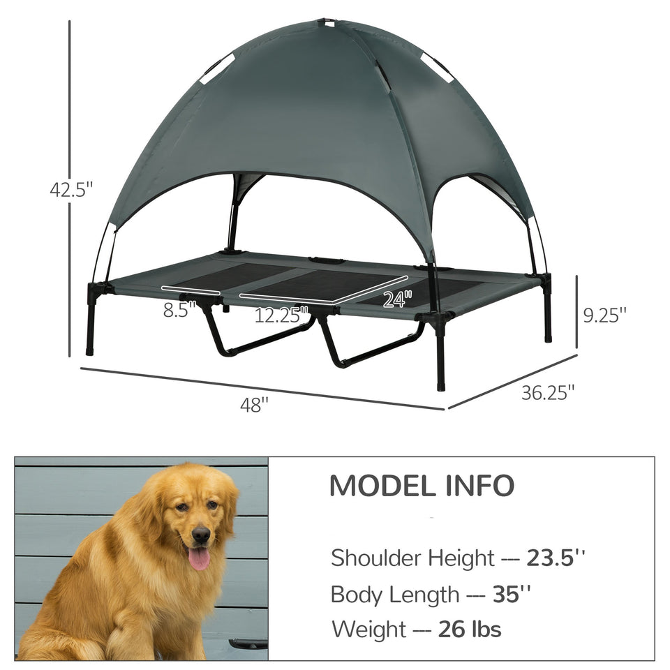 Elevated Foldable Pet Bed with Canopy