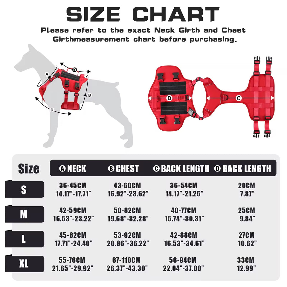 Heat-Resistant Tactical Dog Harness – No-Pull Adjustable Vest