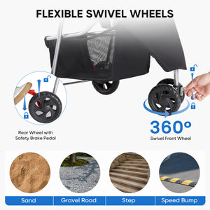 Foldable Pet Stroller for Small & Medium Pets