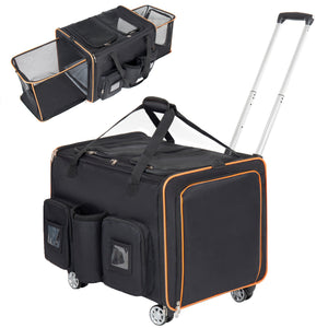 2-in-1 Rolling Double Cat Carrier with Wheels