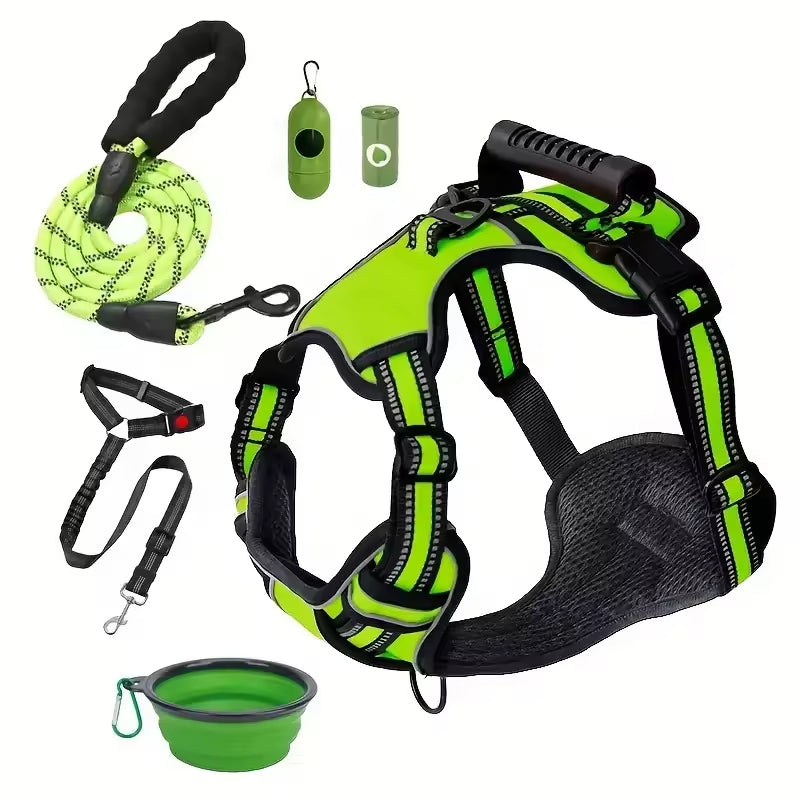 Multi-Functional Dog Harness Set with Leash & Bowl