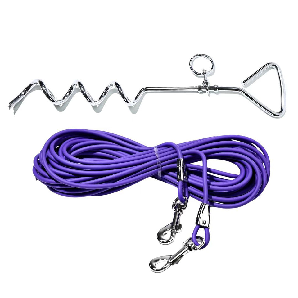 30FT Ground Stake Dog Tie-Out Leash