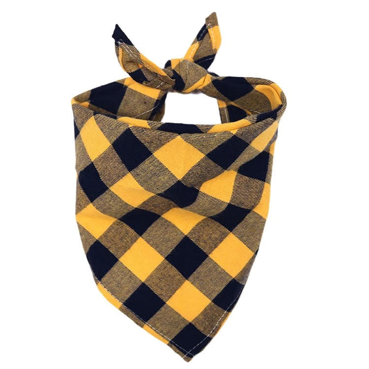 Large Plaid Dog Bandana Set (4 Pack)