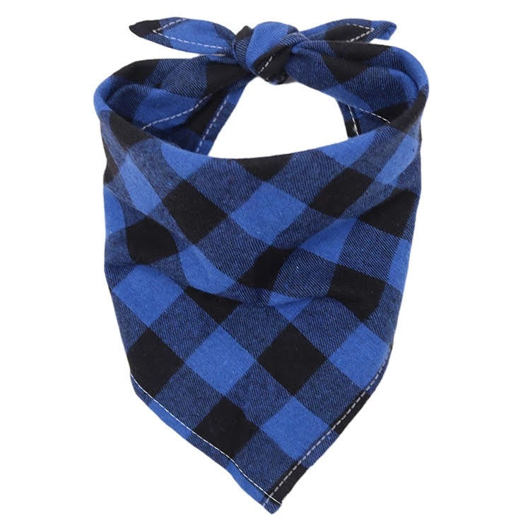 Large Plaid Dog Bandana Set (4 Pack)