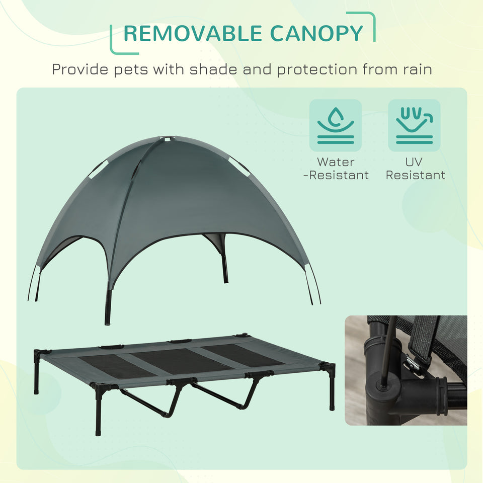 Elevated Foldable Pet Bed with Canopy