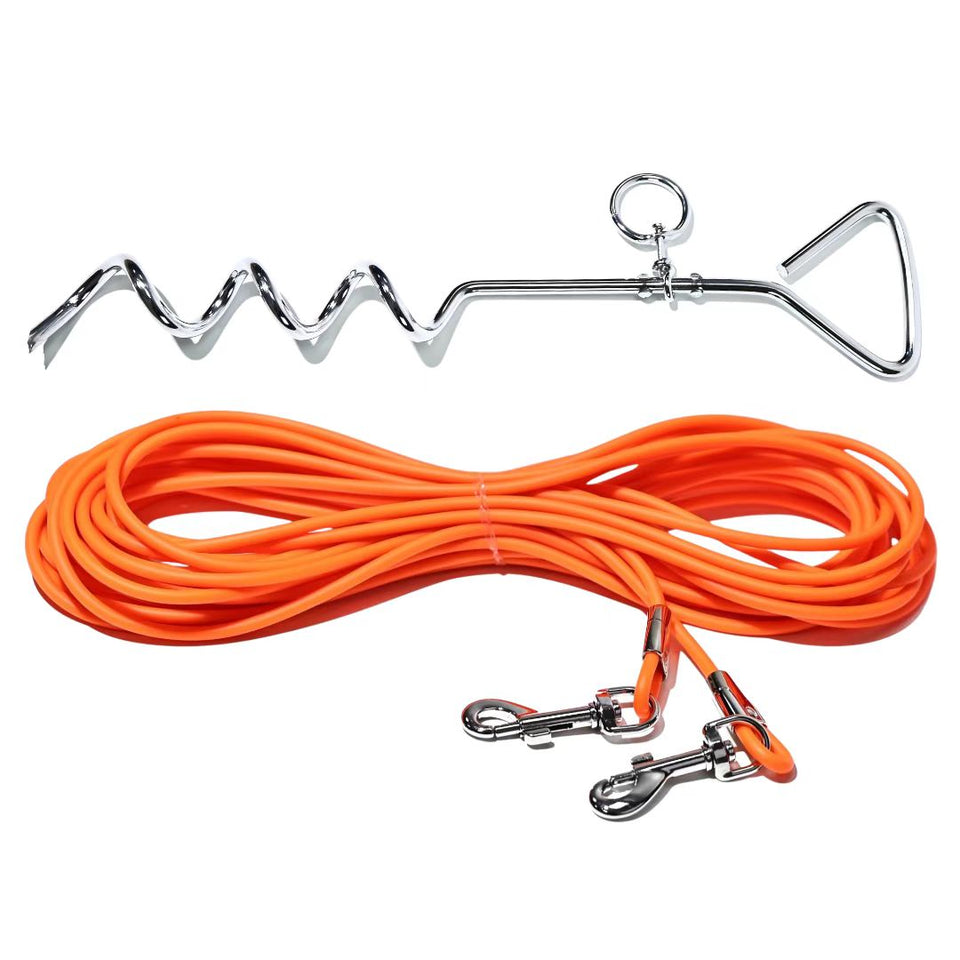 30FT Ground Stake Dog Tie-Out Leash